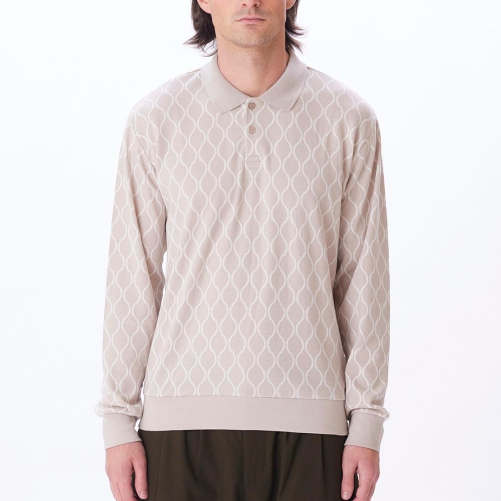 Obey Tan Polo Shirt with Classic Collar